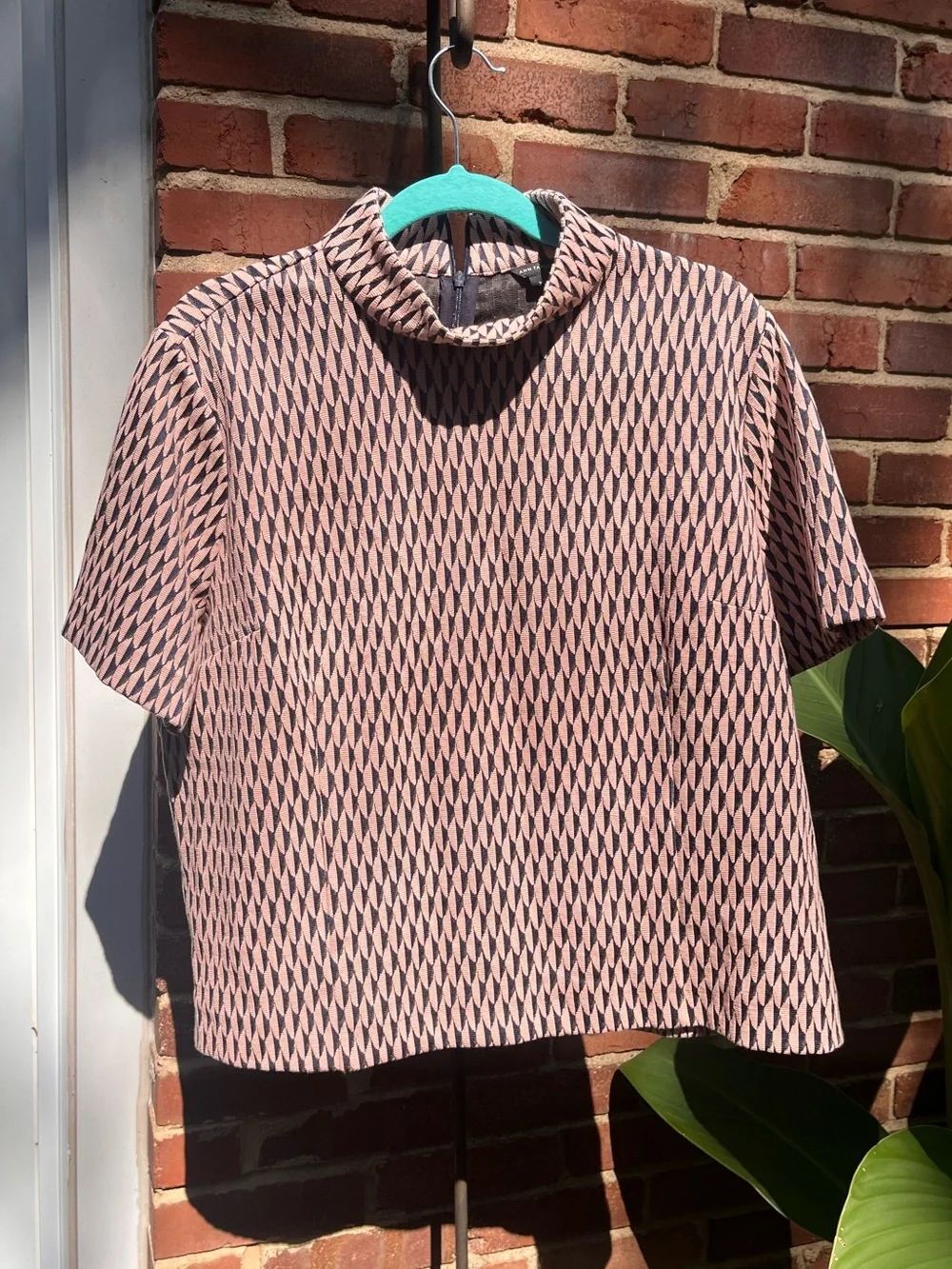 Ann Taylor Mock Neck Printed Top NWT